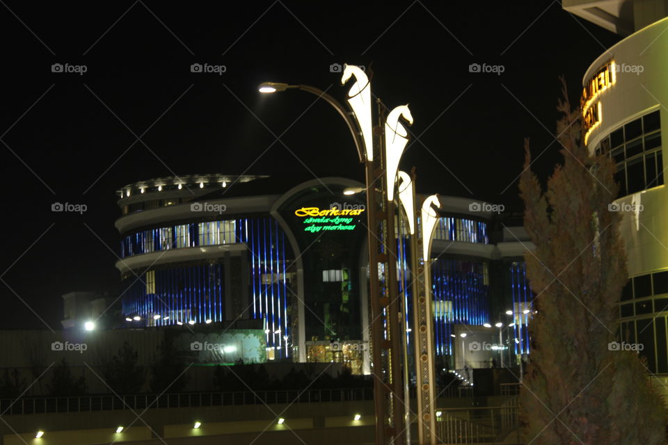 Berkarar Shopping Center at night