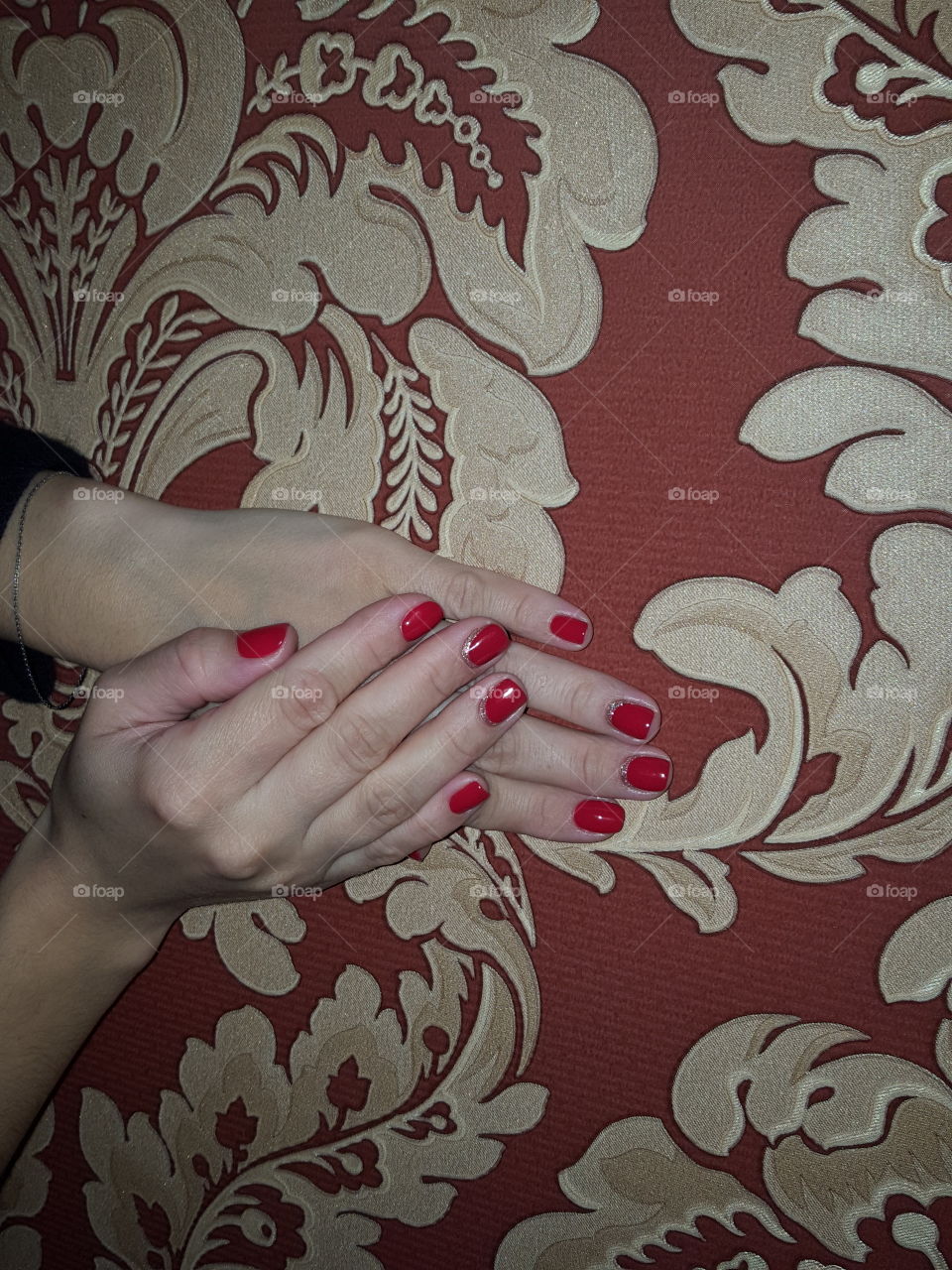 Manicure, silk, nails, hands