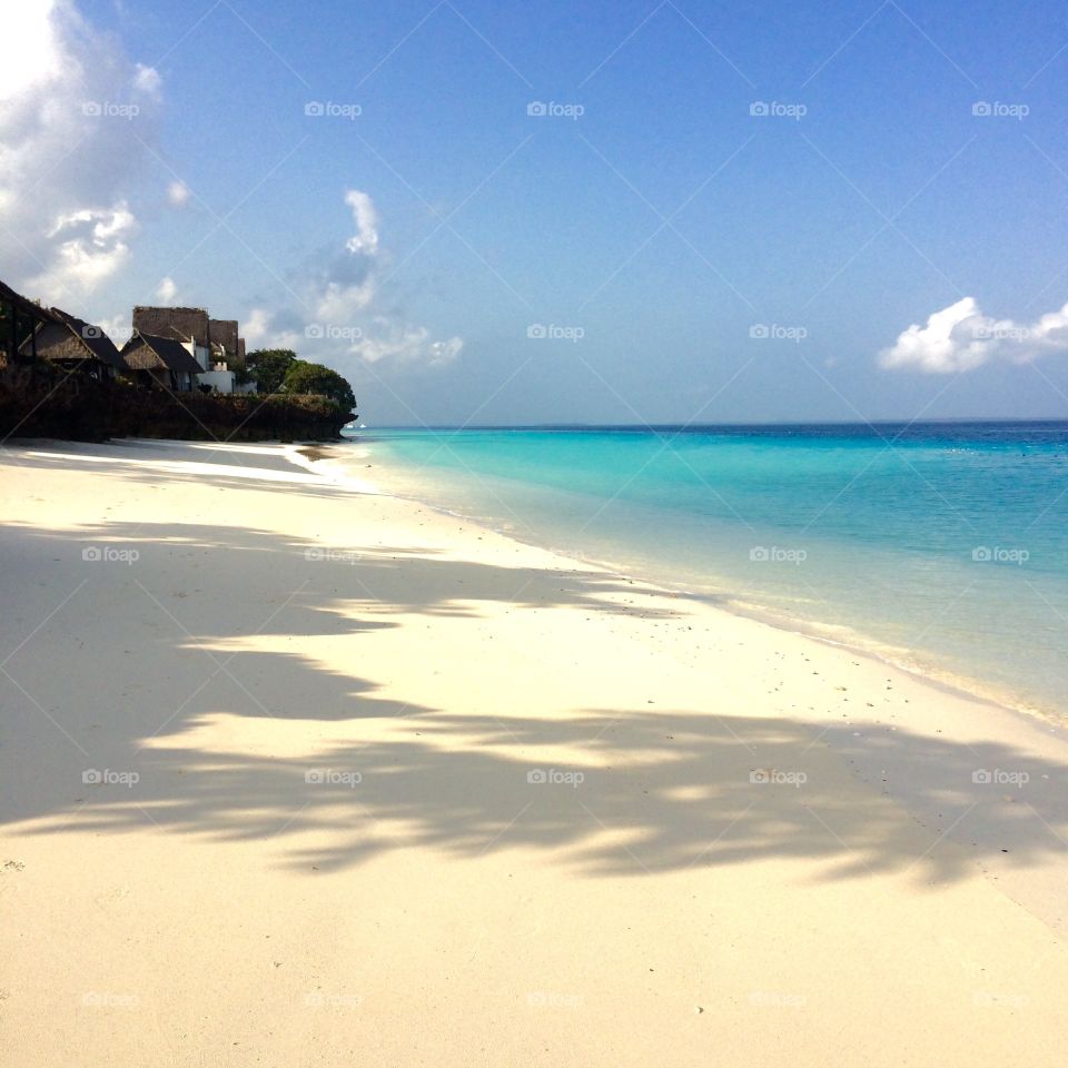 Isolated. Tropic beach Nungwi, Zanzibar Island, Tanzania