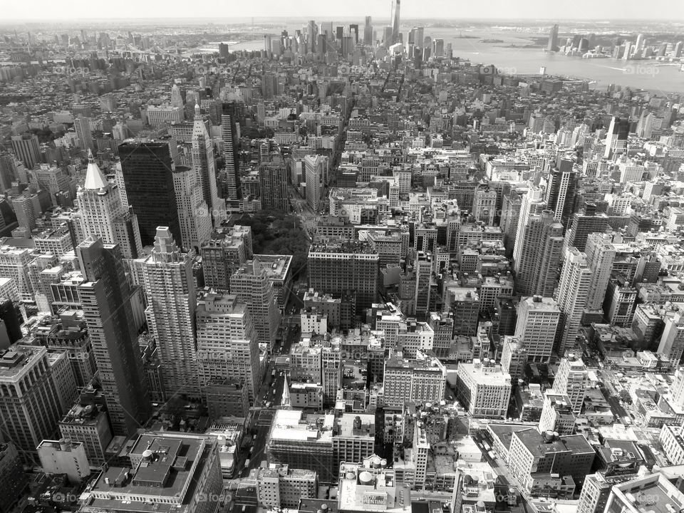 High angle view of new york city