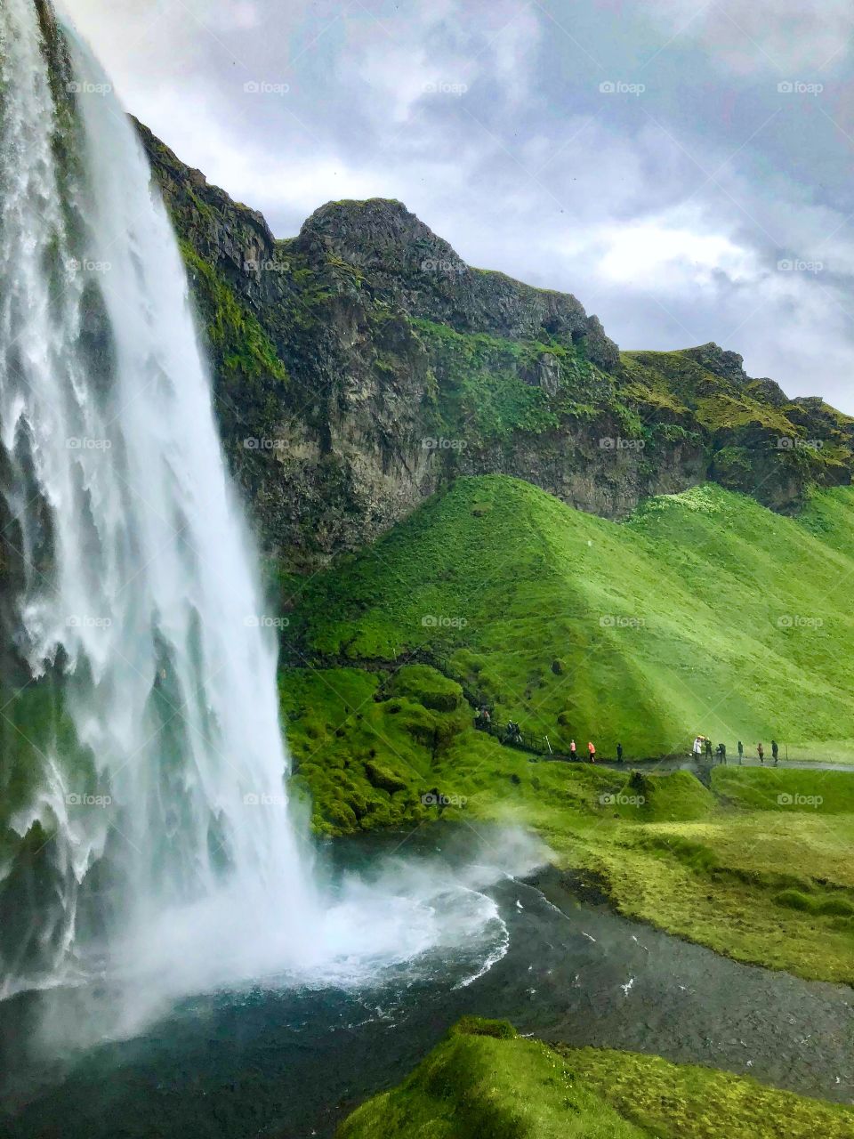 Iceland, Seljandsfoss waterfall on a summer day 