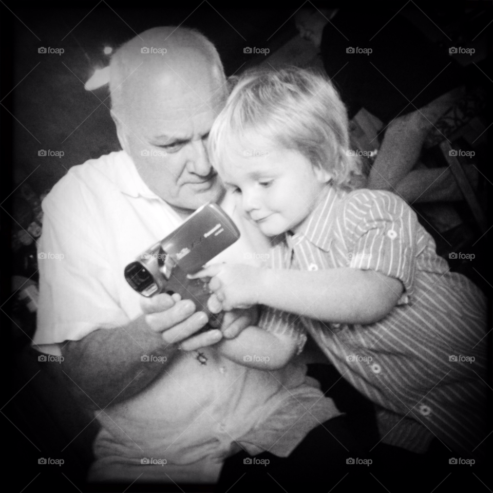 child portrait black and white grandpa by majorwatsisface