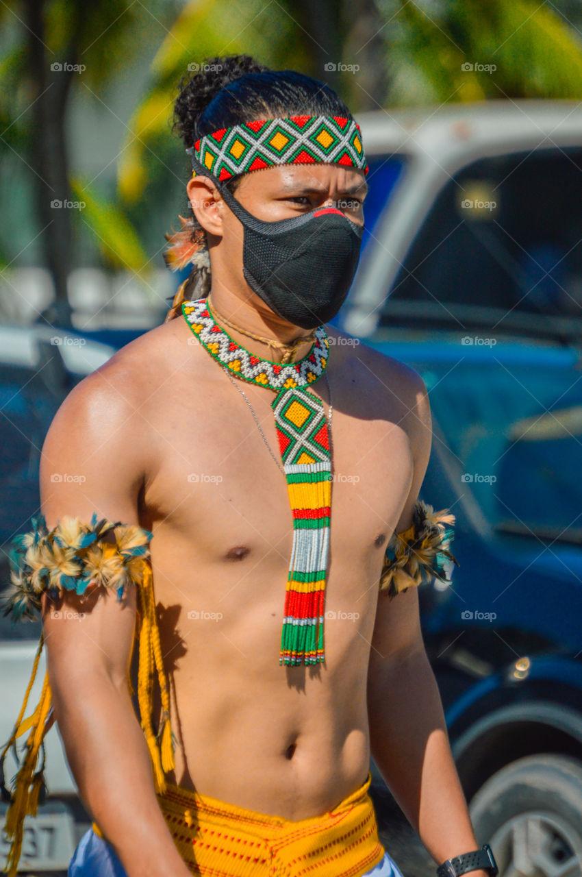 Indigenous of the Pataxó ethnic group from southern Bahia Brazil