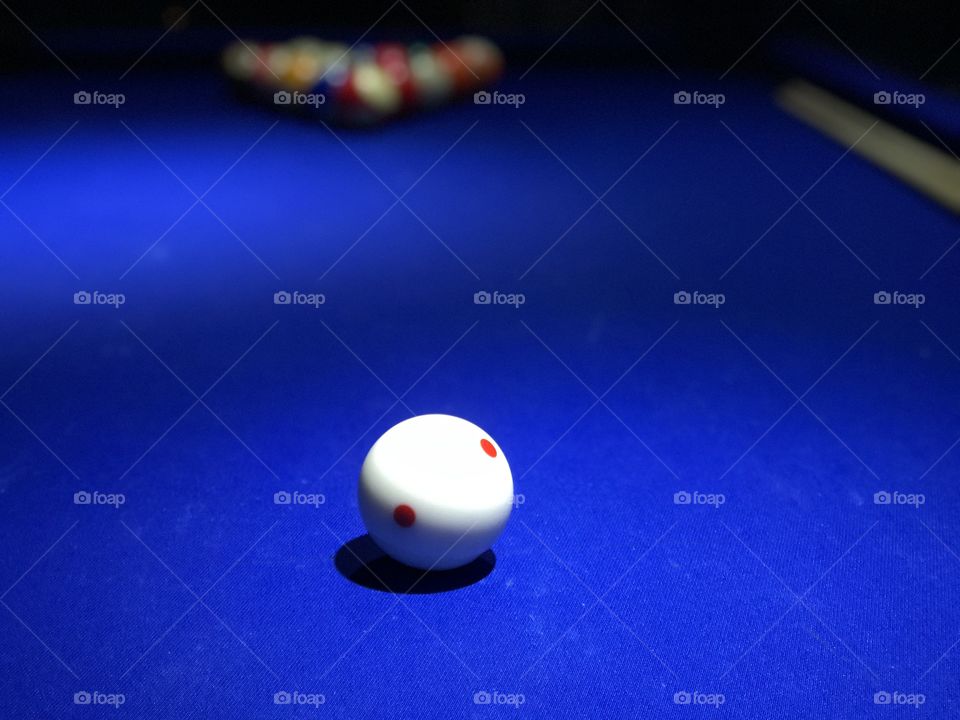 Snooker ball on a snooker table