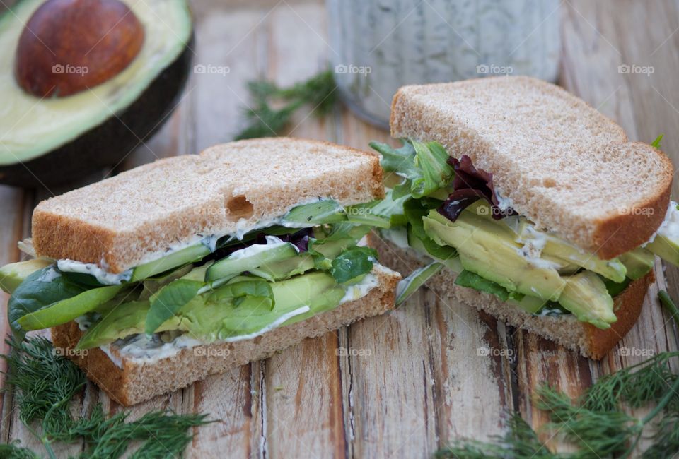 Cucumber and Avocado Sandwich 