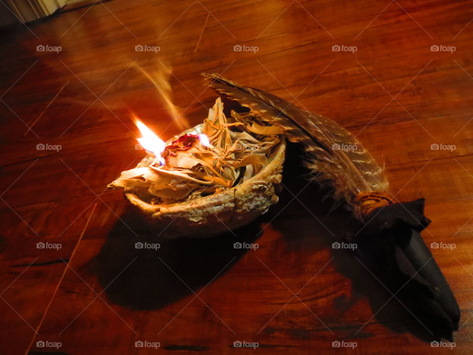 Sacred Sage. White sage & prayer feather