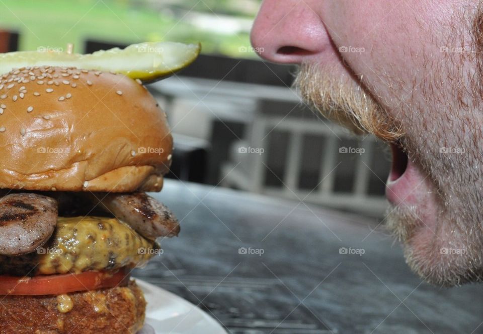 Big bite of burger