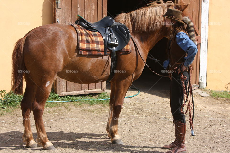 A horse abd a master.