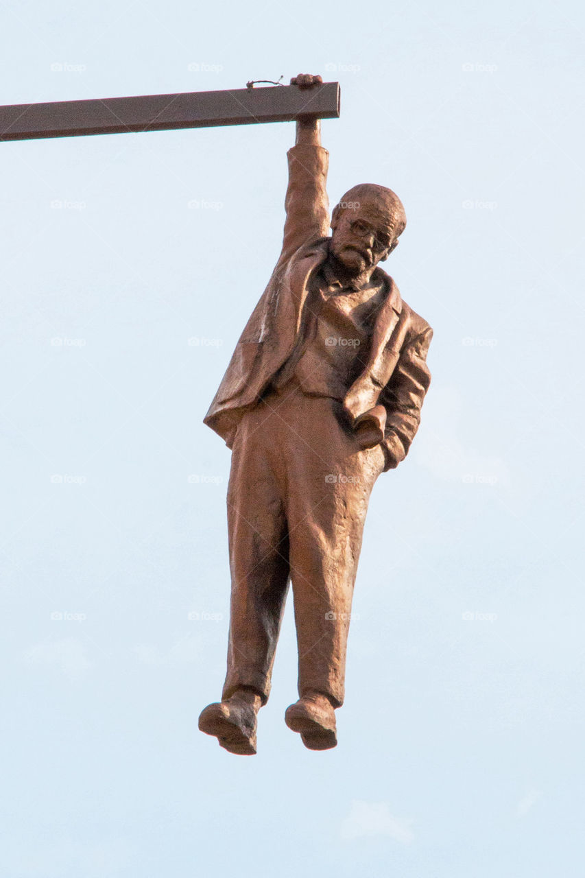 Hanging man in Prague