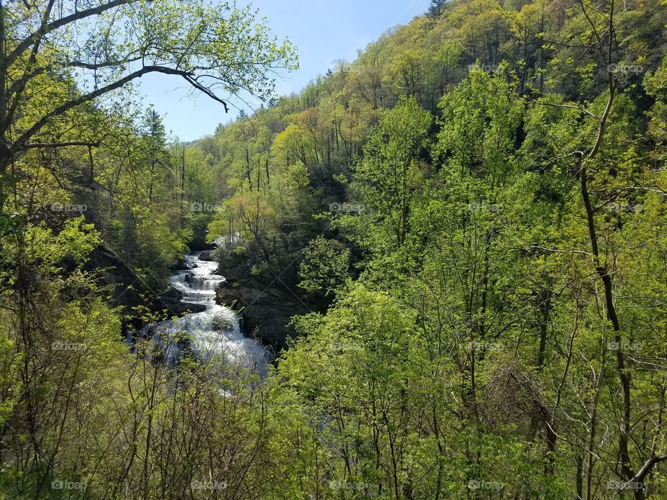 waterfall in the mountains