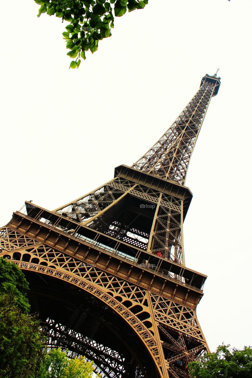 Eiffel tower just from underneath it