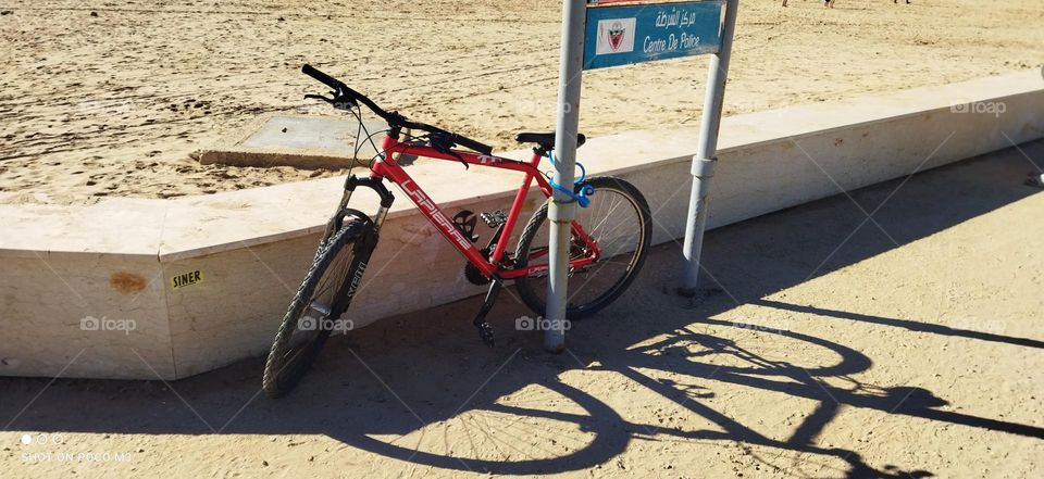 beautiful red bicycle.