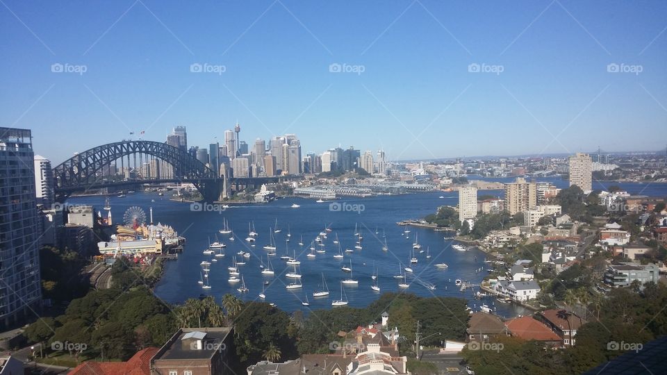 View of Sydney on a clear winter day