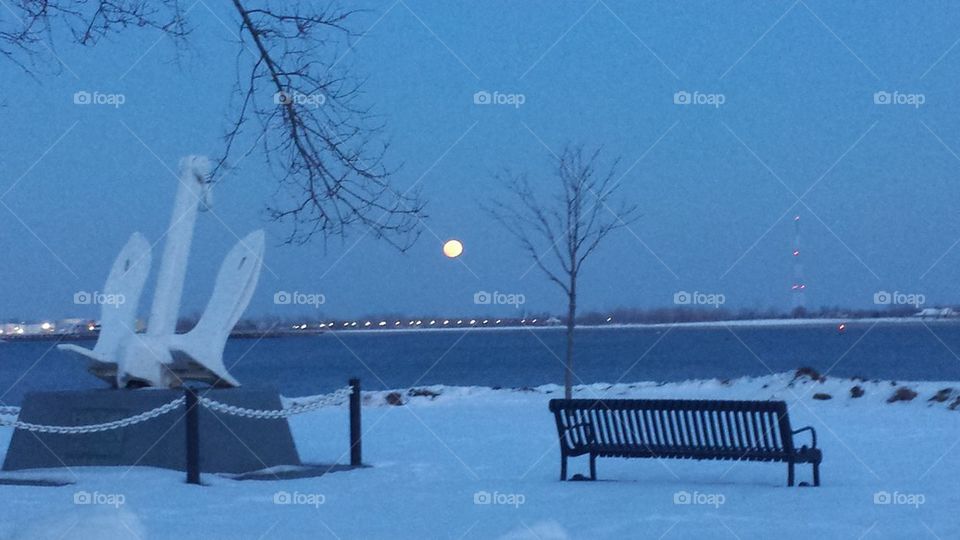 moonrise on the harbor