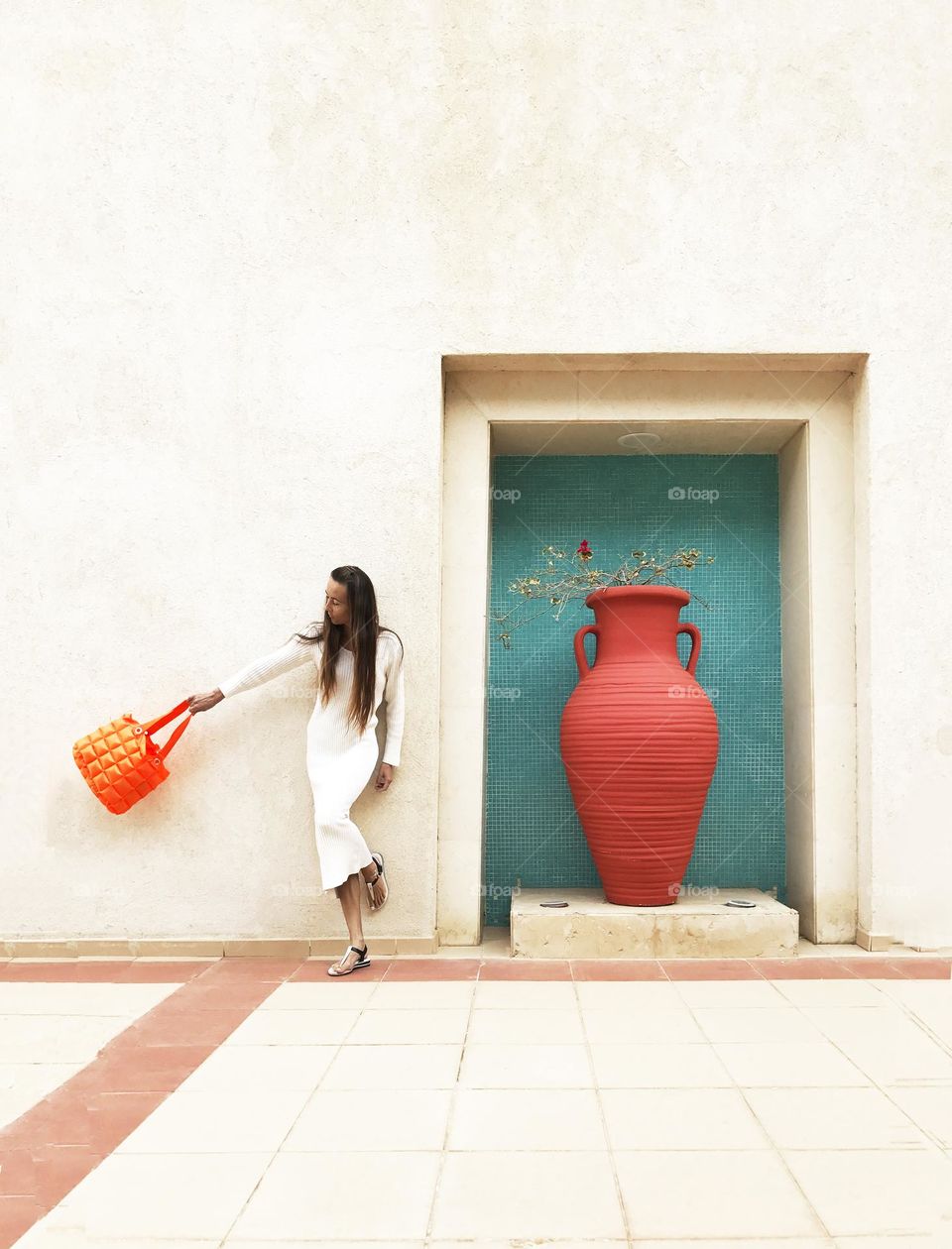 Huge vase with flowers 