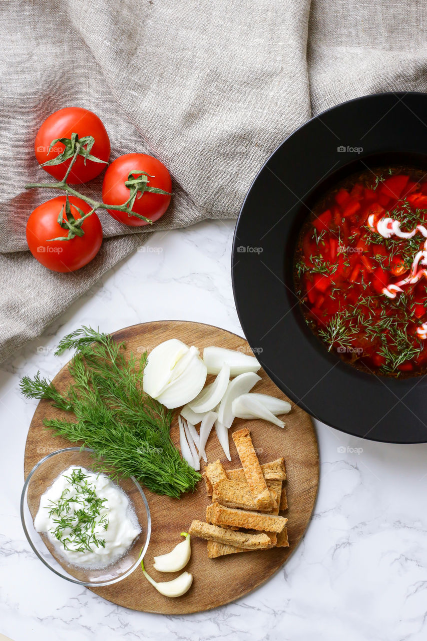 Russian soup borscht 