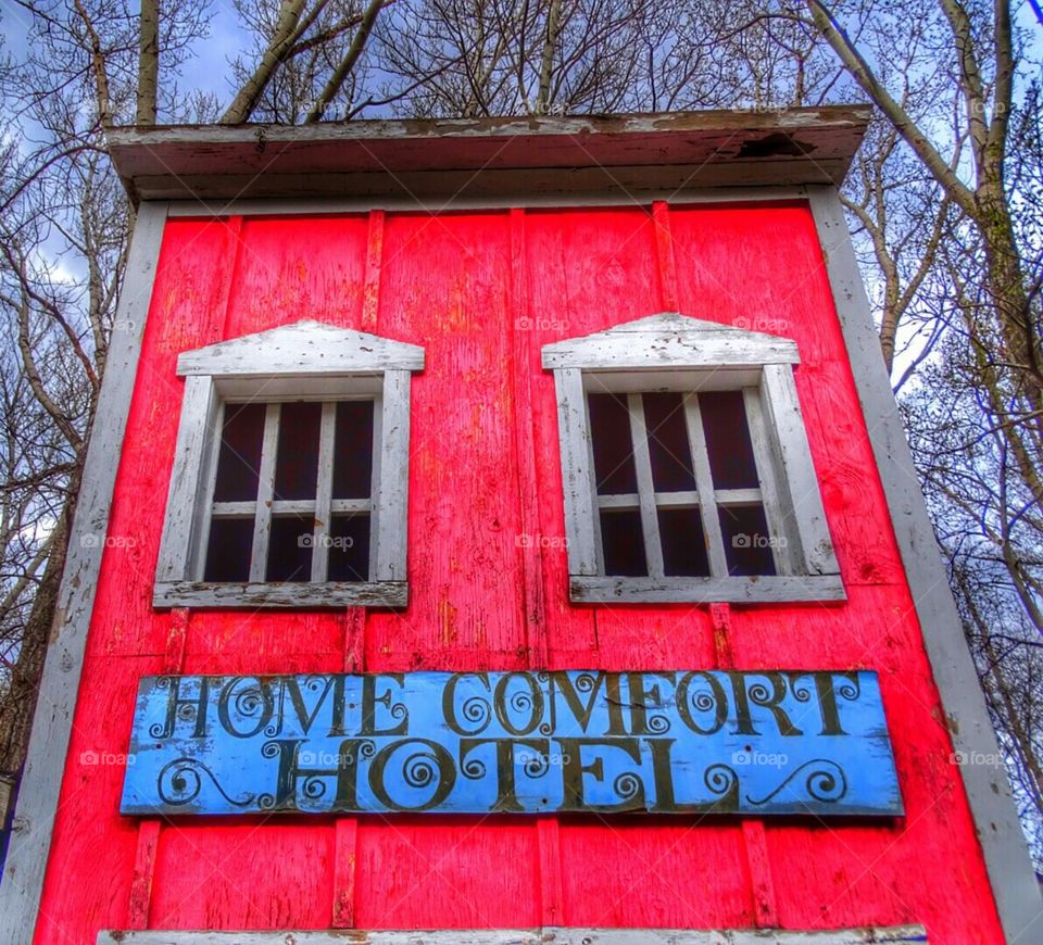 Spooky Hotel. Hotel in part of a kiss play area at Deer Valley Ranch in Buena Vista Colorado