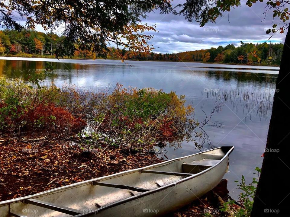 A great day to take a row boat out with the fall colors