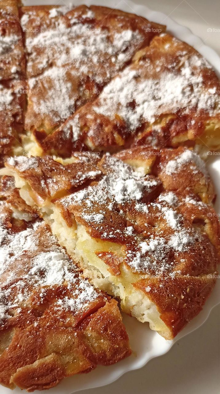 tasty apple cake handmade, mobile photography