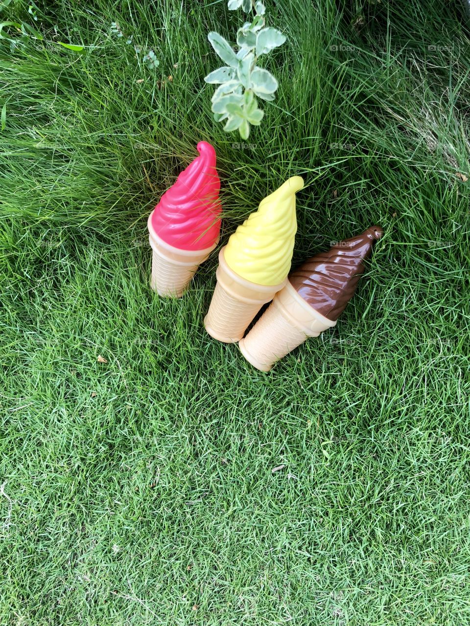 Ice cream toy on the grass