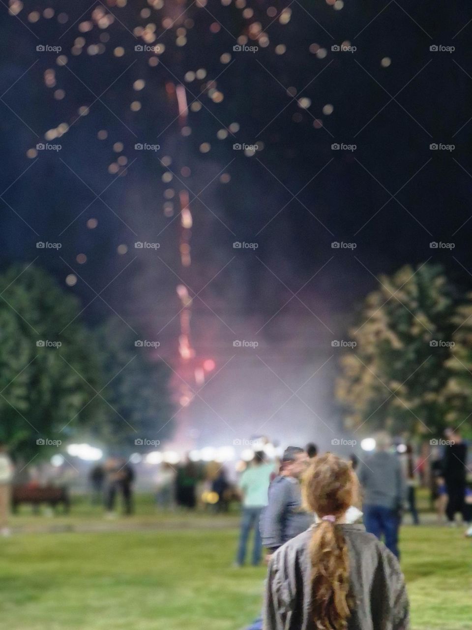 moment of happiness with fireworks