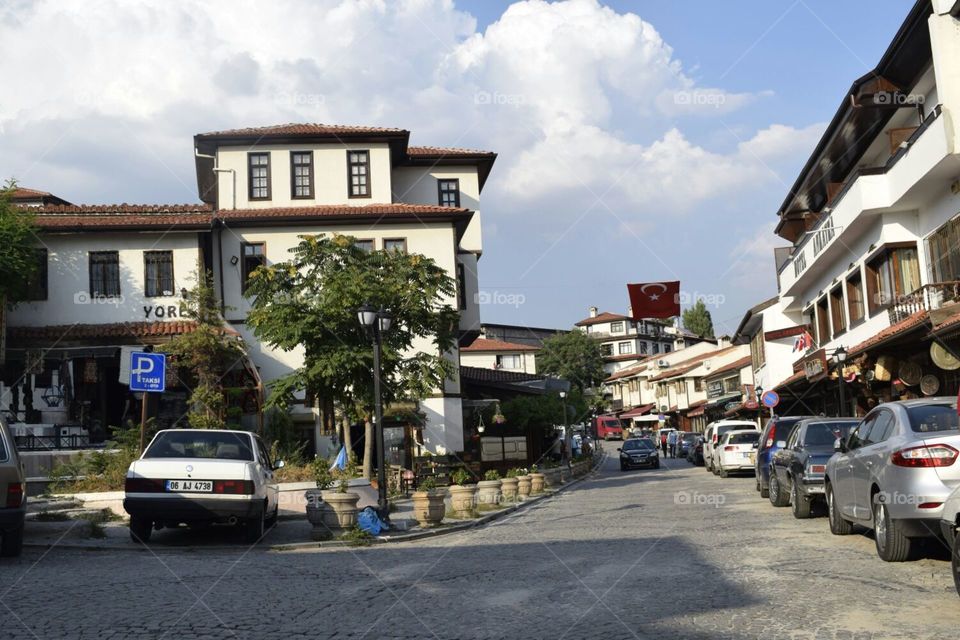 the city right outside of Ankara castle in Turkey