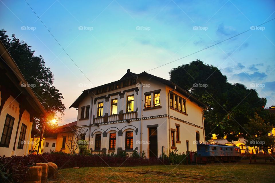 corner of lawang sewu, iconic building in semarang, heritage of colonial era in Indonesia