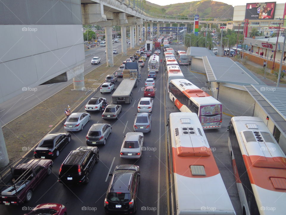 Heavy traffic in Panama City