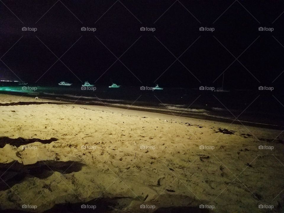 Beach Shore at Night