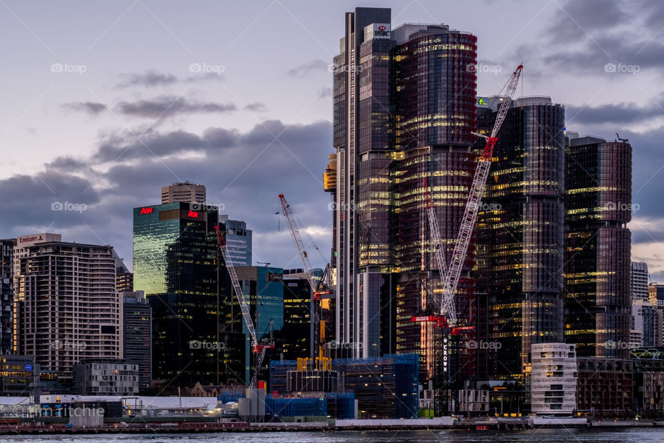 Cranes and towers, Barangaroo, Sydney Harbour