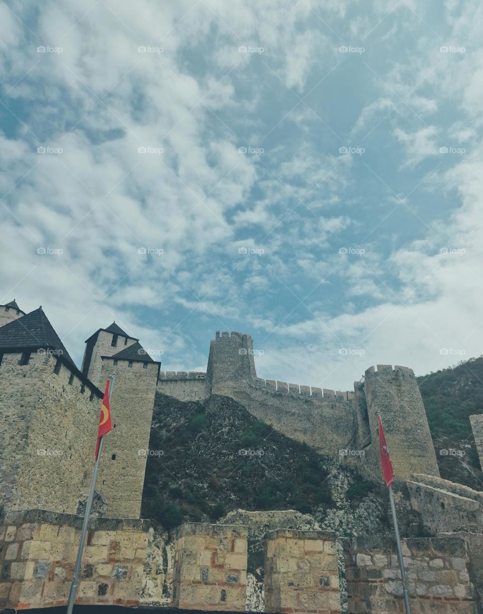 the clouds above Golubac fortress, a place full of history, Serbia