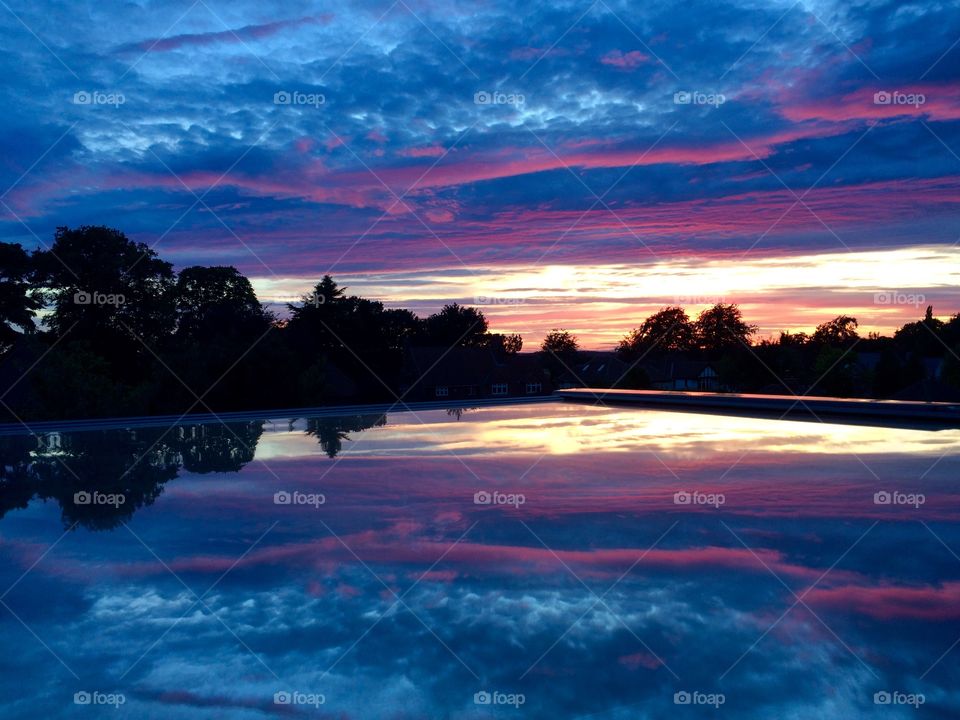 Reflection of dramatic sky in lake