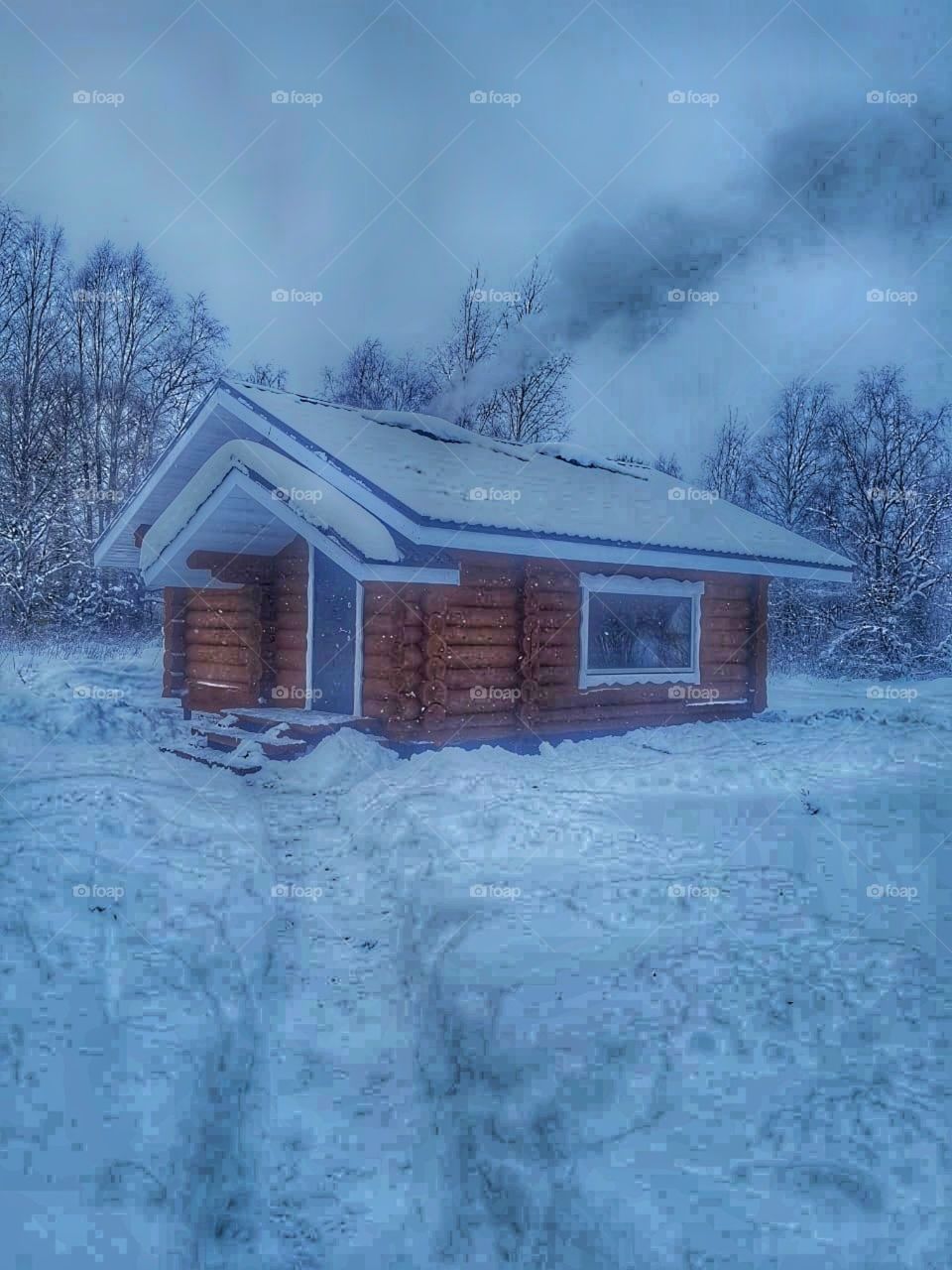 зимняя банька
winter bathhouse