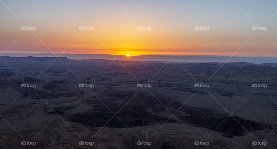 sunrise on the desert