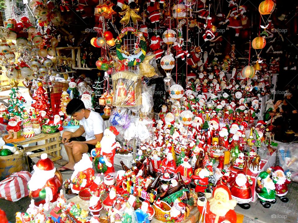 store selling christmas decors. store in manila city in the philippines selling christmas decorations