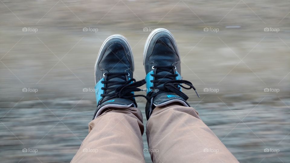 Beach, Foot, Two, Water, People