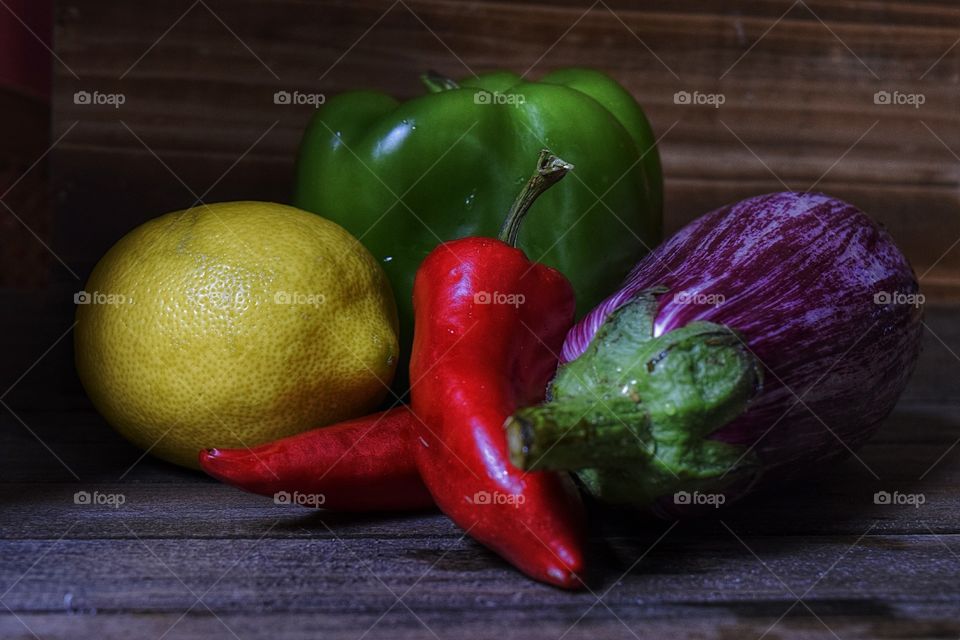 Variety of vegetables on table