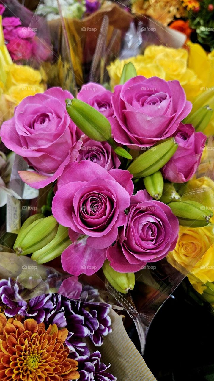 A really beautiful bouquet of roses for sale in the shop