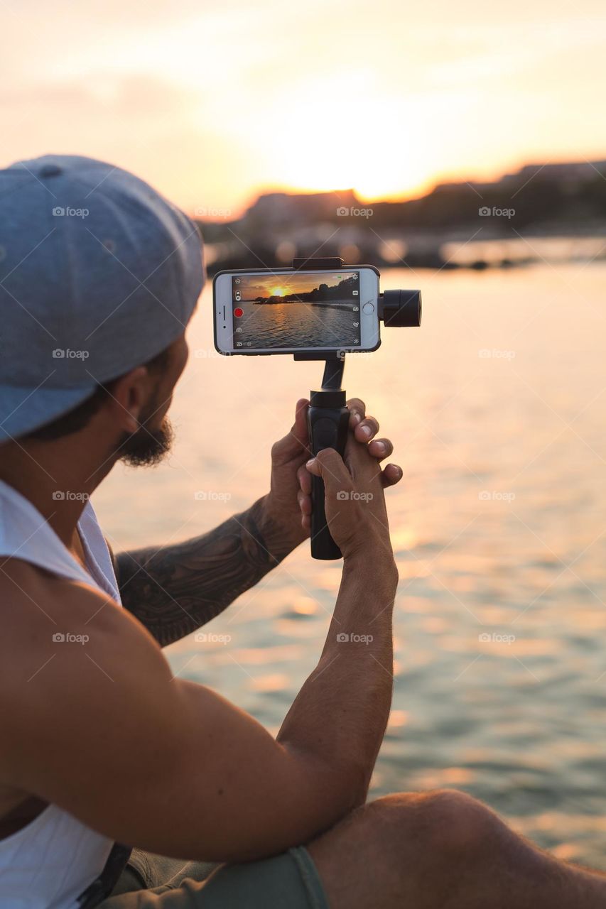 Video creator at the work