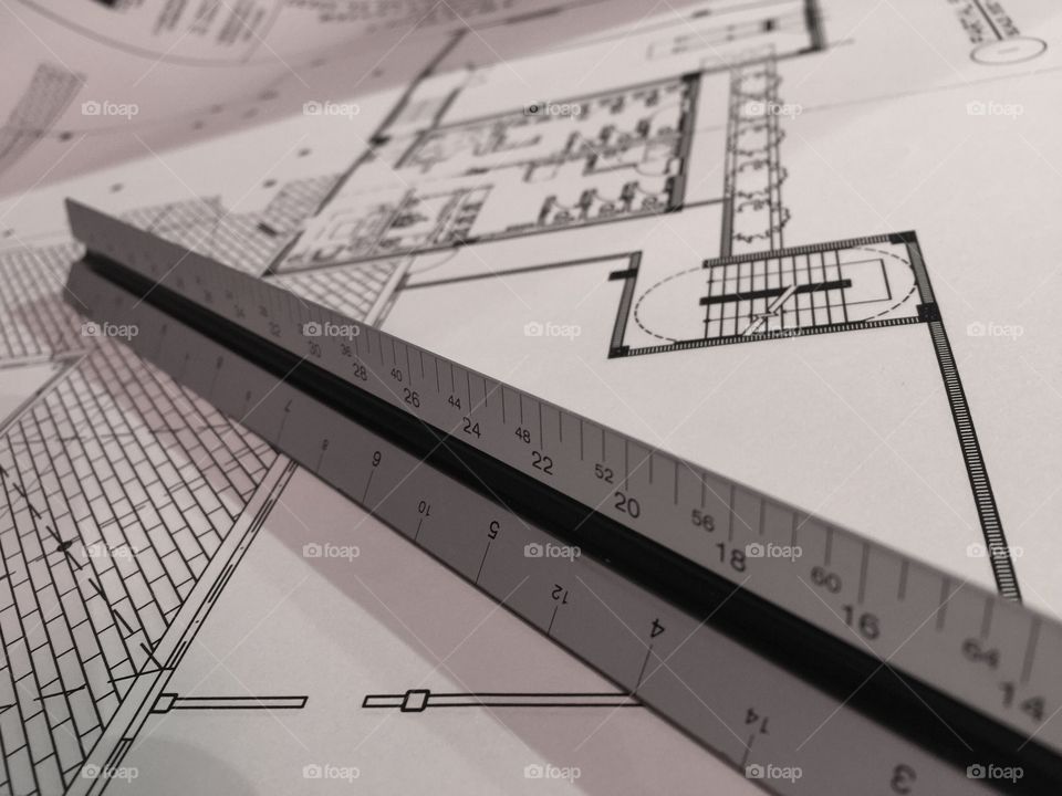 Draftsman' Scale. Draftsman's Scale on architectural drawings