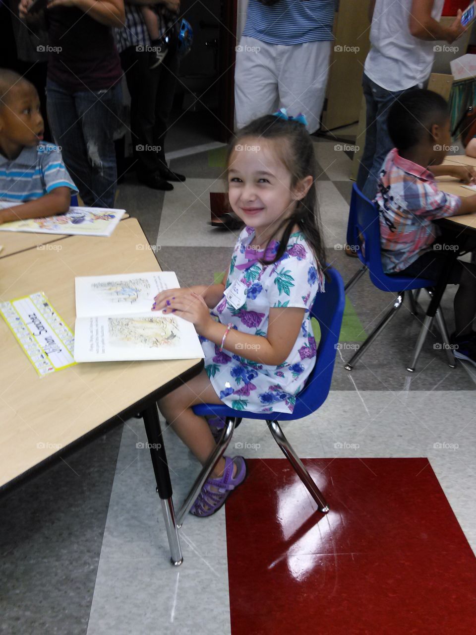 First day of school. Little girl on her first day of Kindergarten 