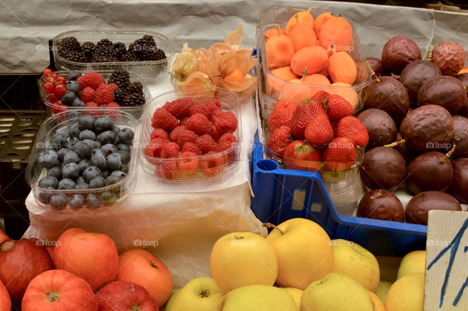 fruit on show at the market