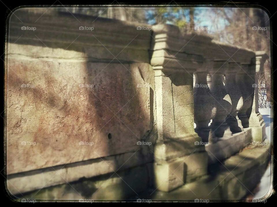 the outside of a large fountain