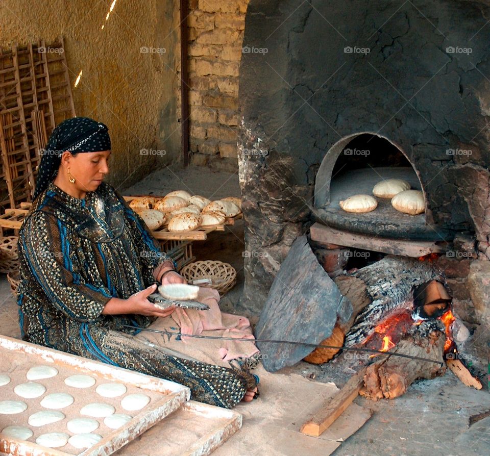 Baking bread in Egypt. Baking bread in Egypt