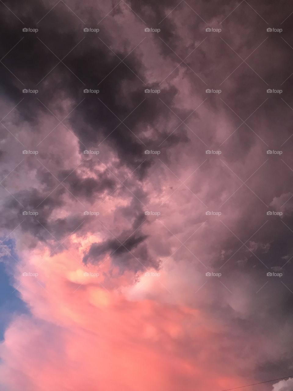 Stormy weather at sunset