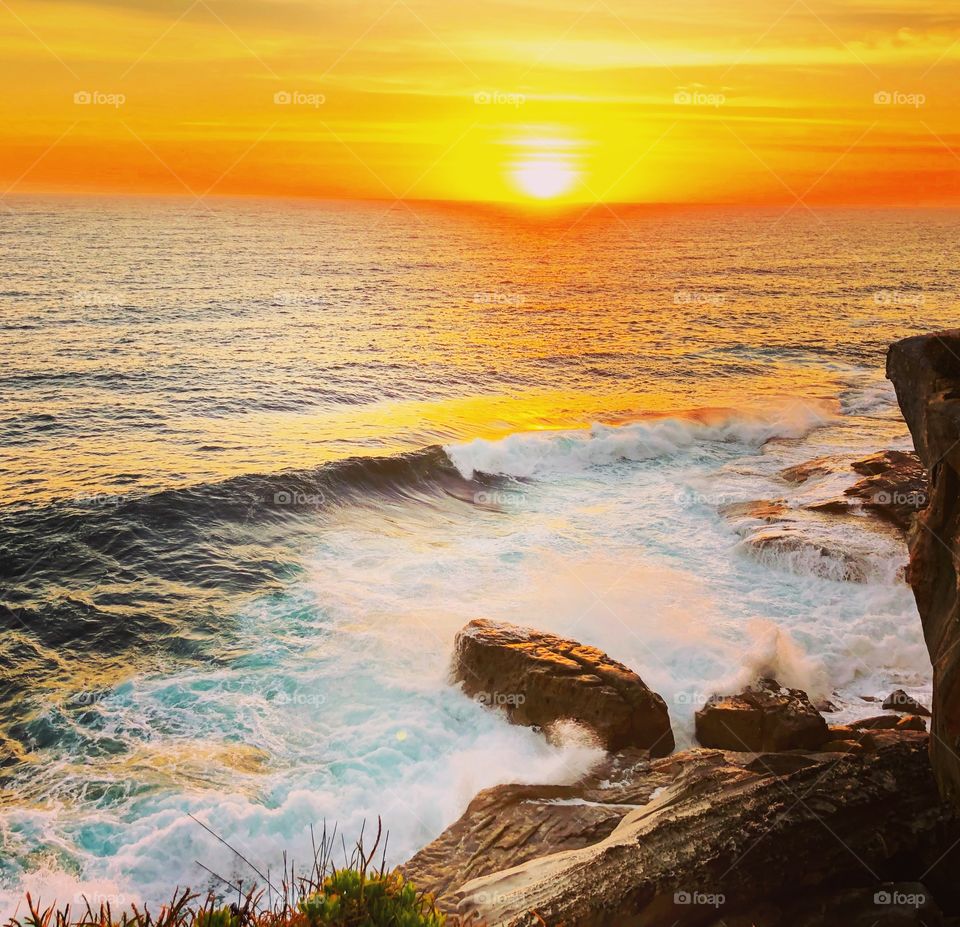 Sunrise near Noosa Beach - over the sea