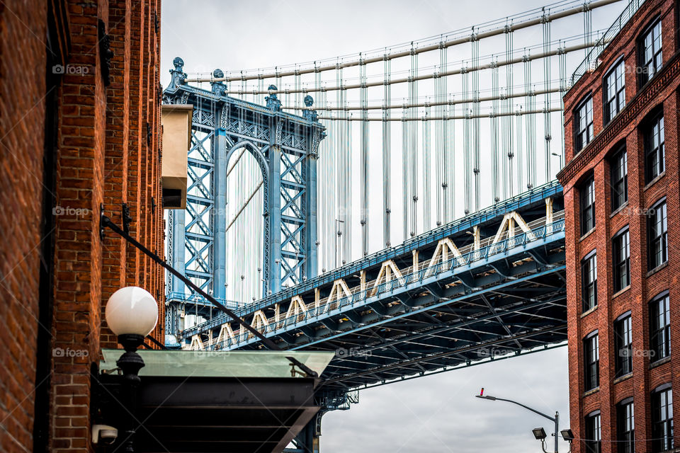Manhattan bridge from Dumbo in Brooklyn 