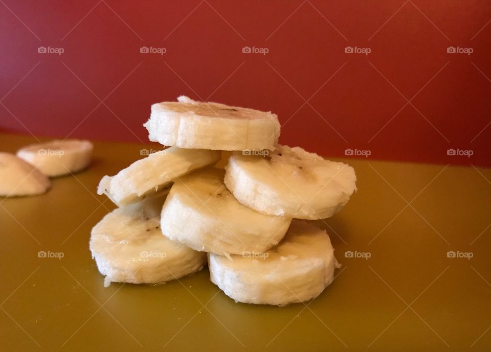 Tower of banana slices