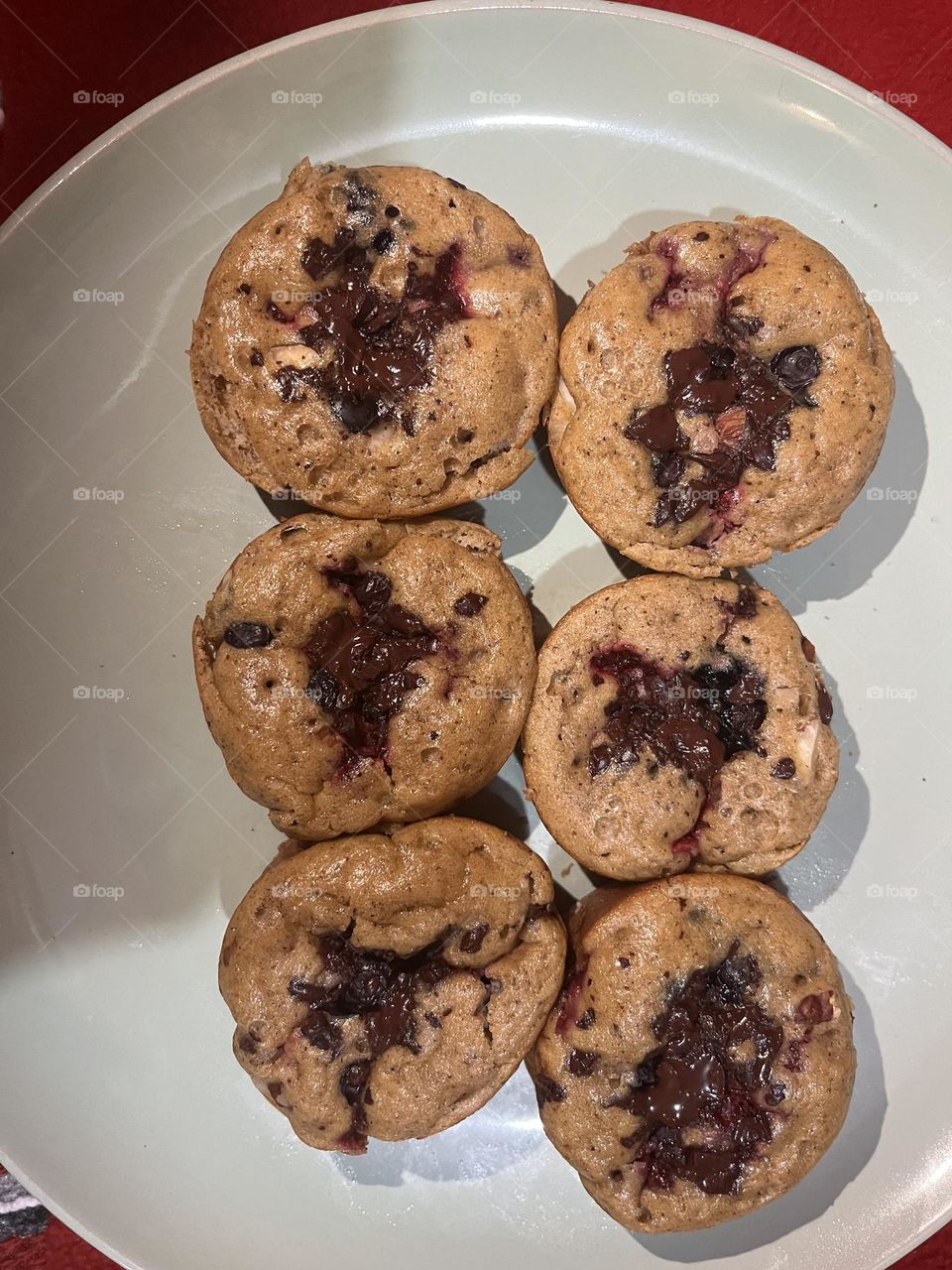 Chocolate muffins baking 