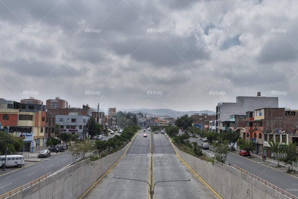 View of a highway the city